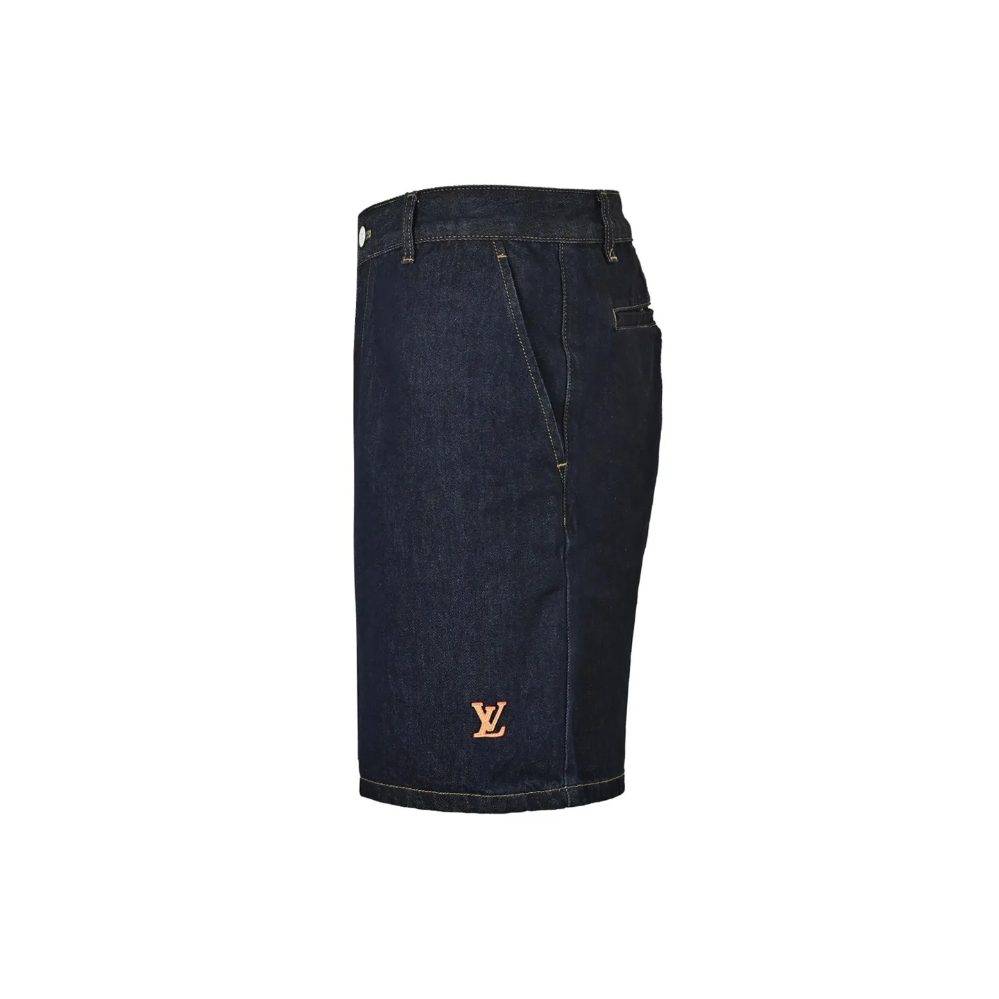 Louis Vuitton/Louis Vuitton leather logo denim shorts